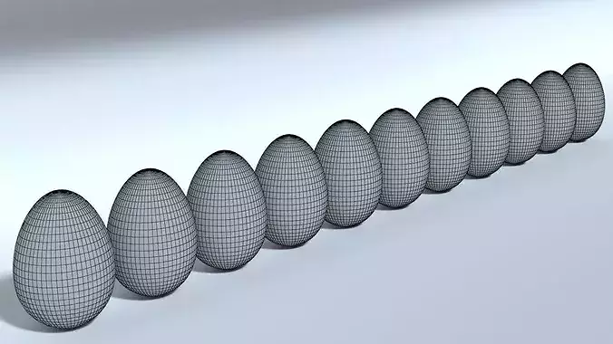 Easter Eggs 11 Different Designs  Low-poly 3D model 2