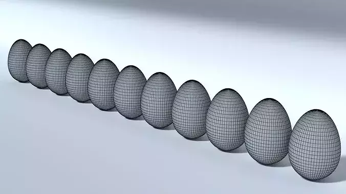 Easter Eggs 11 Different Designs  Low-poly 3D model 4