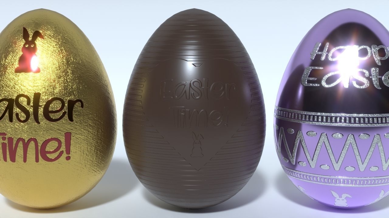 Easter Eggs 11 Different Designs  Low-poly 3D model_20