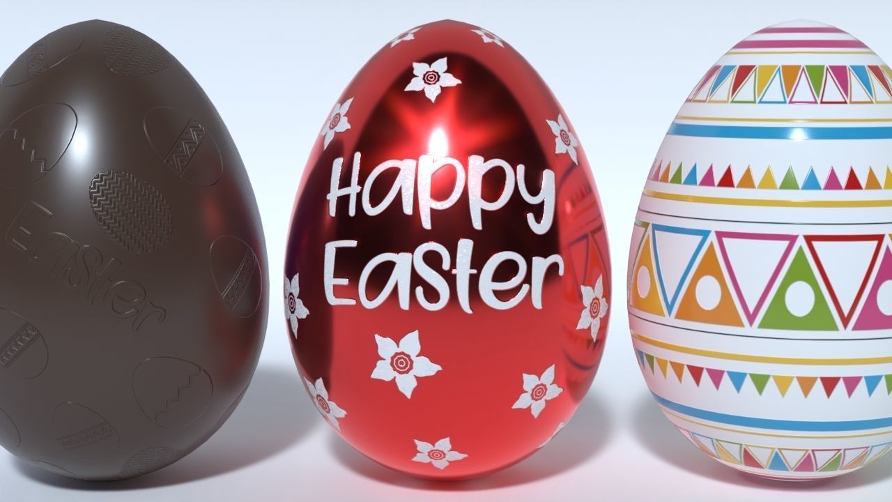 Easter Eggs 11 Different Designs  Low-poly 3D model_15