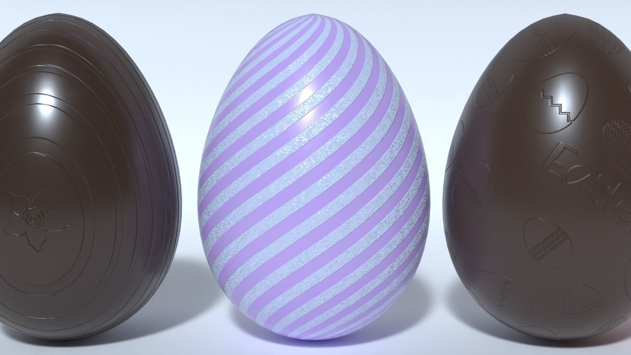 Easter Eggs 11 Different Designs  Low-poly 3D model_12