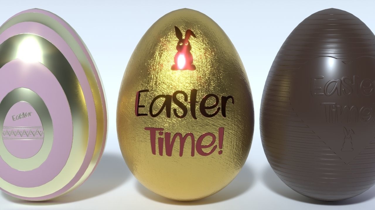 Easter Eggs 11 Different Designs  Low-poly 3D model_19