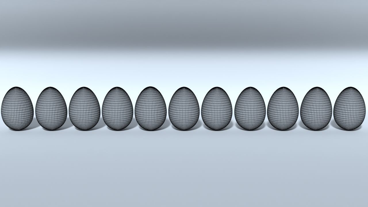 Easter Eggs 11 Different Designs  Low-poly 3D model_7
