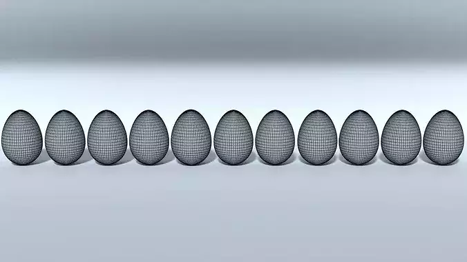 Easter Eggs 11 Different Designs  Low-poly 3D model 6
