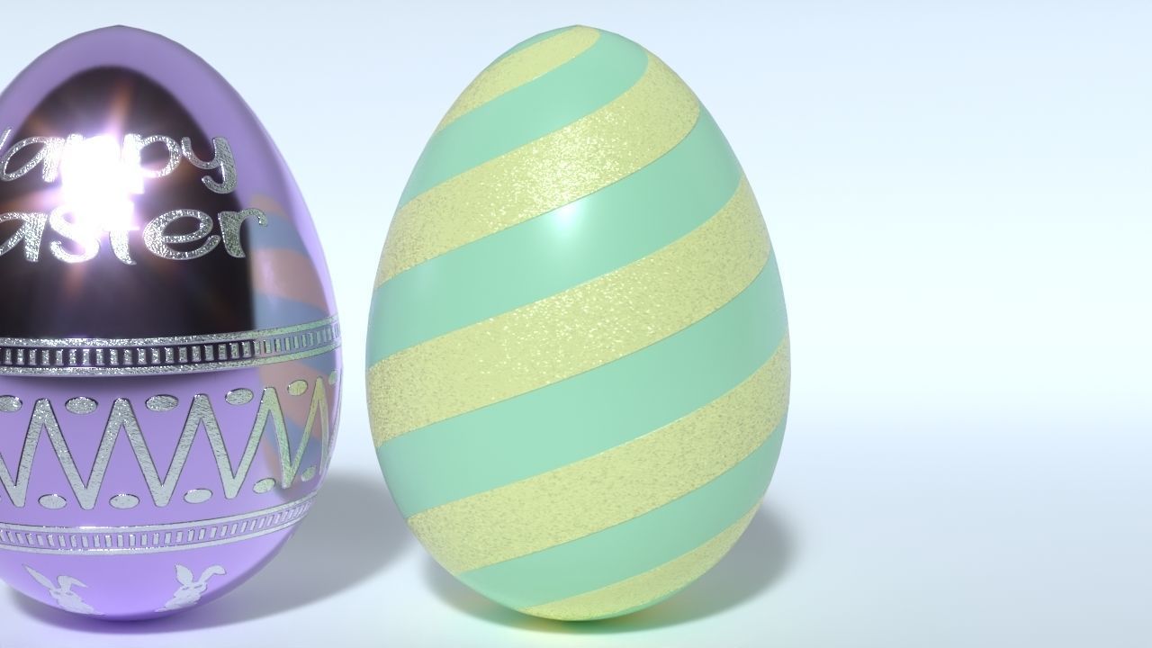Easter Eggs 11 Different Designs  Low-poly 3D model_22