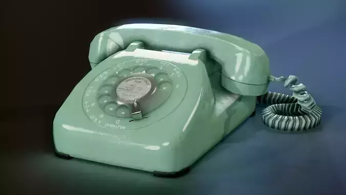 Rotary phone Low-poly 3D model