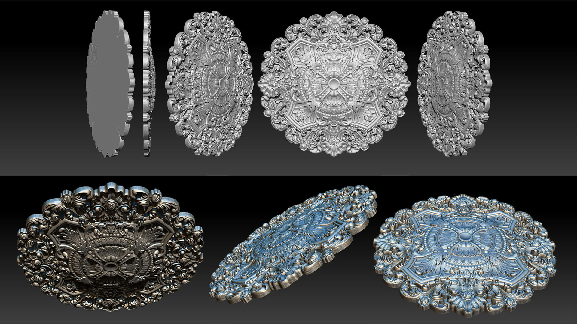 Decorative Ceiling Center - for CNC router 3D print model_19