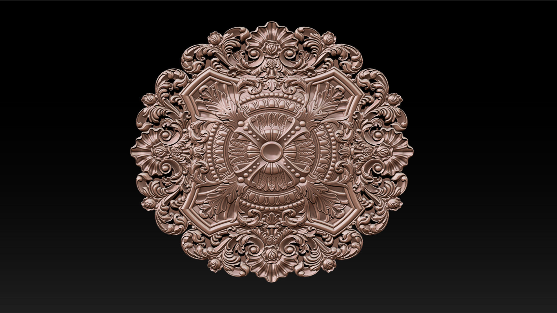 Decorative Ceiling Center - for CNC router 3D print model_4