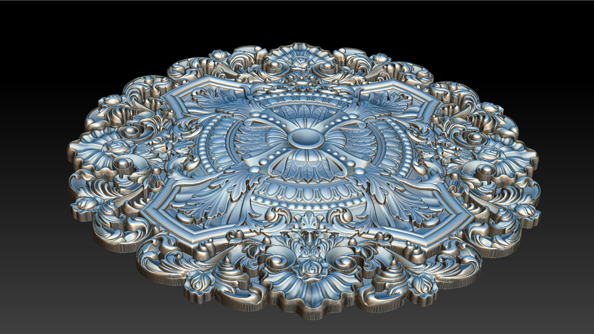 Decorative Ceiling Center - for CNC router 3D print model_15