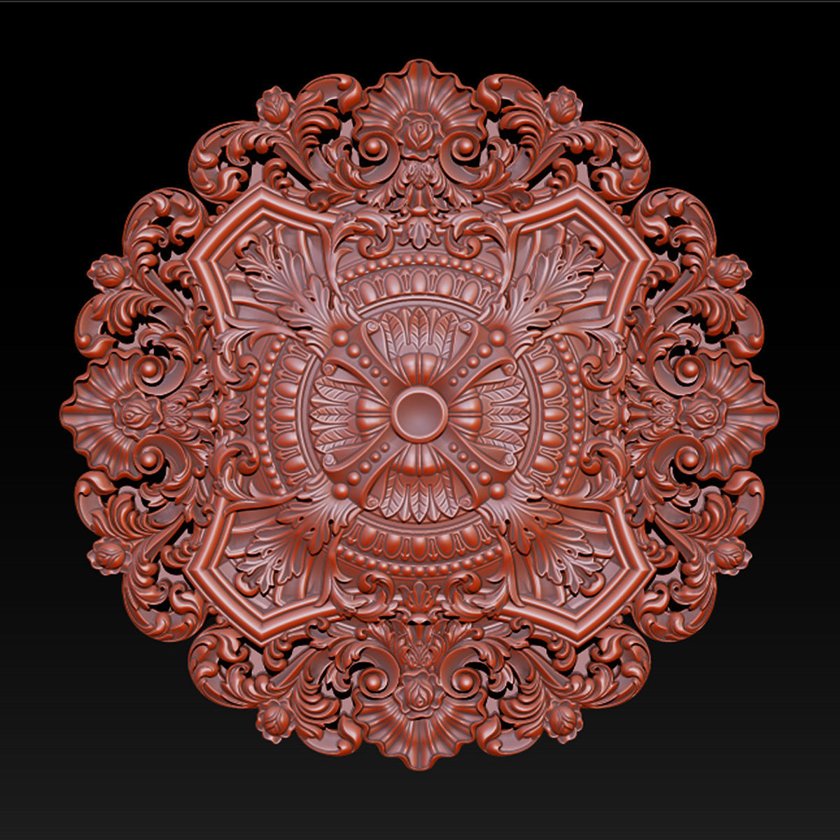 Decorative Ceiling Center - for CNC router 3D print model_20