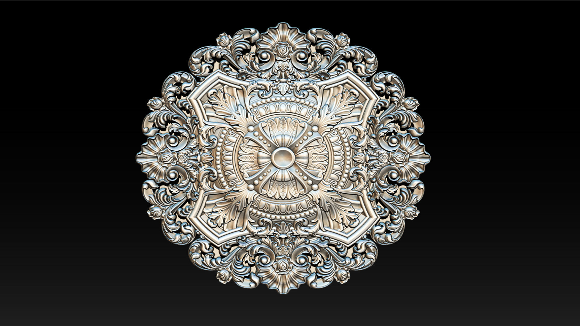 Decorative Ceiling Center - for CNC router 3D print model_8