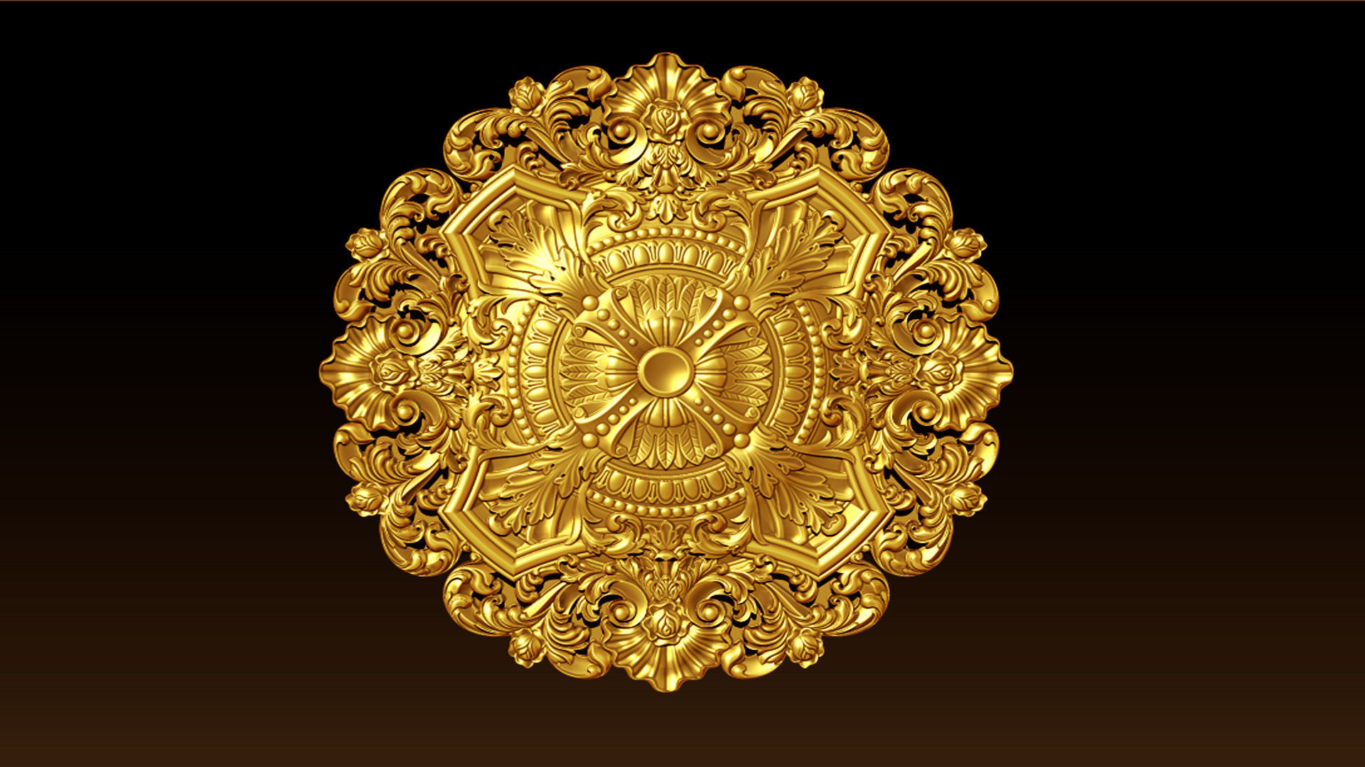 Decorative Ceiling Center - for CNC router 3D print model_6