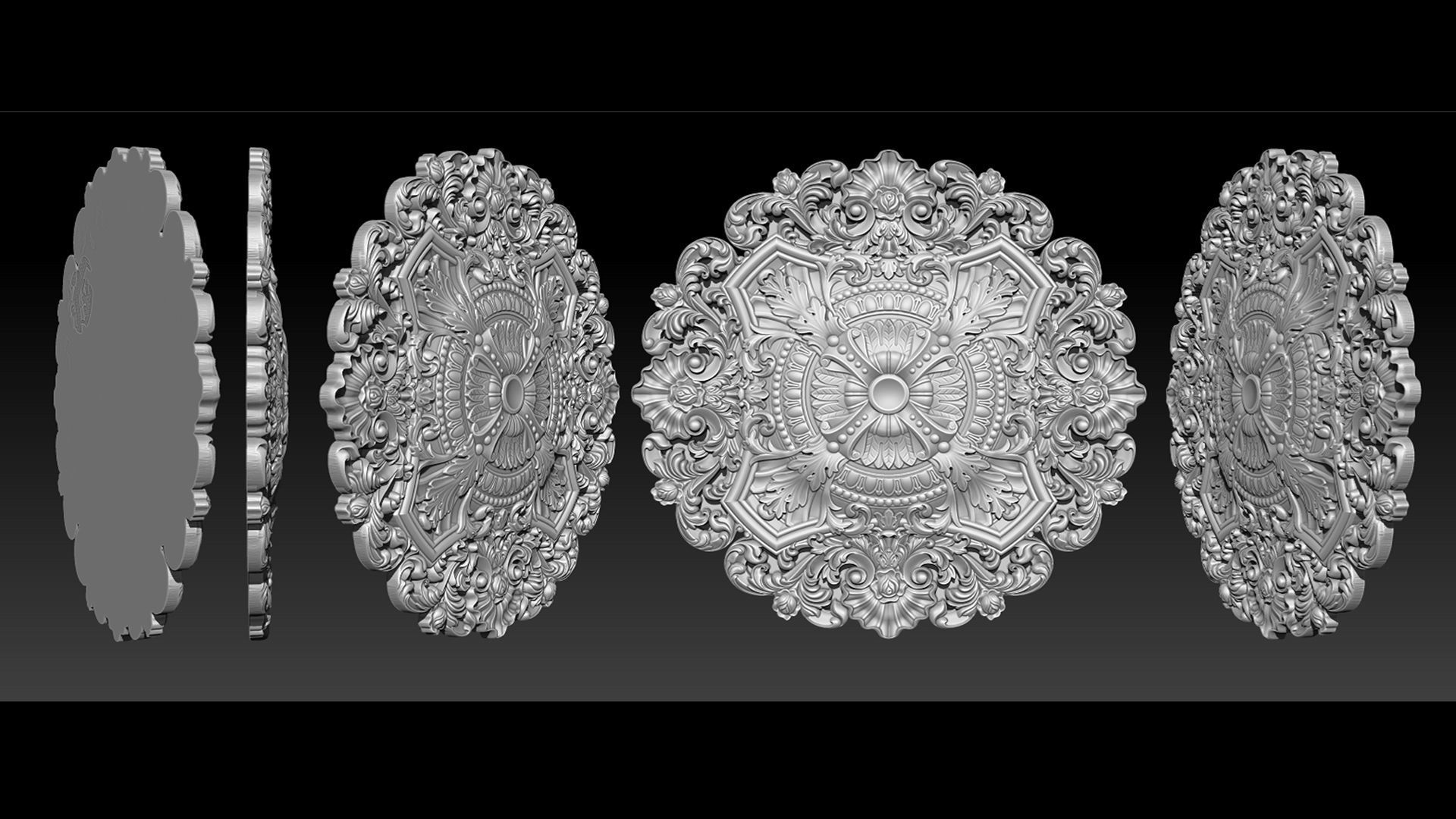 Decorative Ceiling Center - for CNC router 3D print model_9