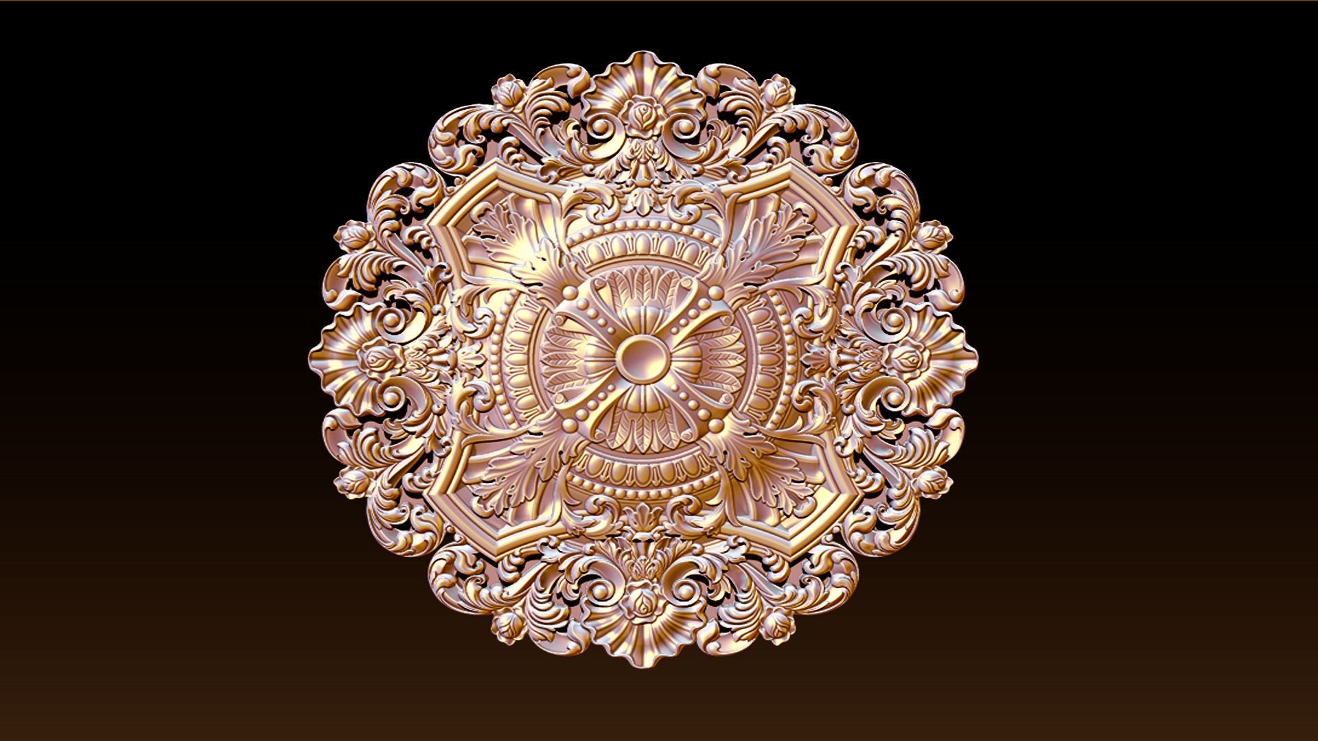 Decorative Ceiling Center - for CNC router 3D print model_7