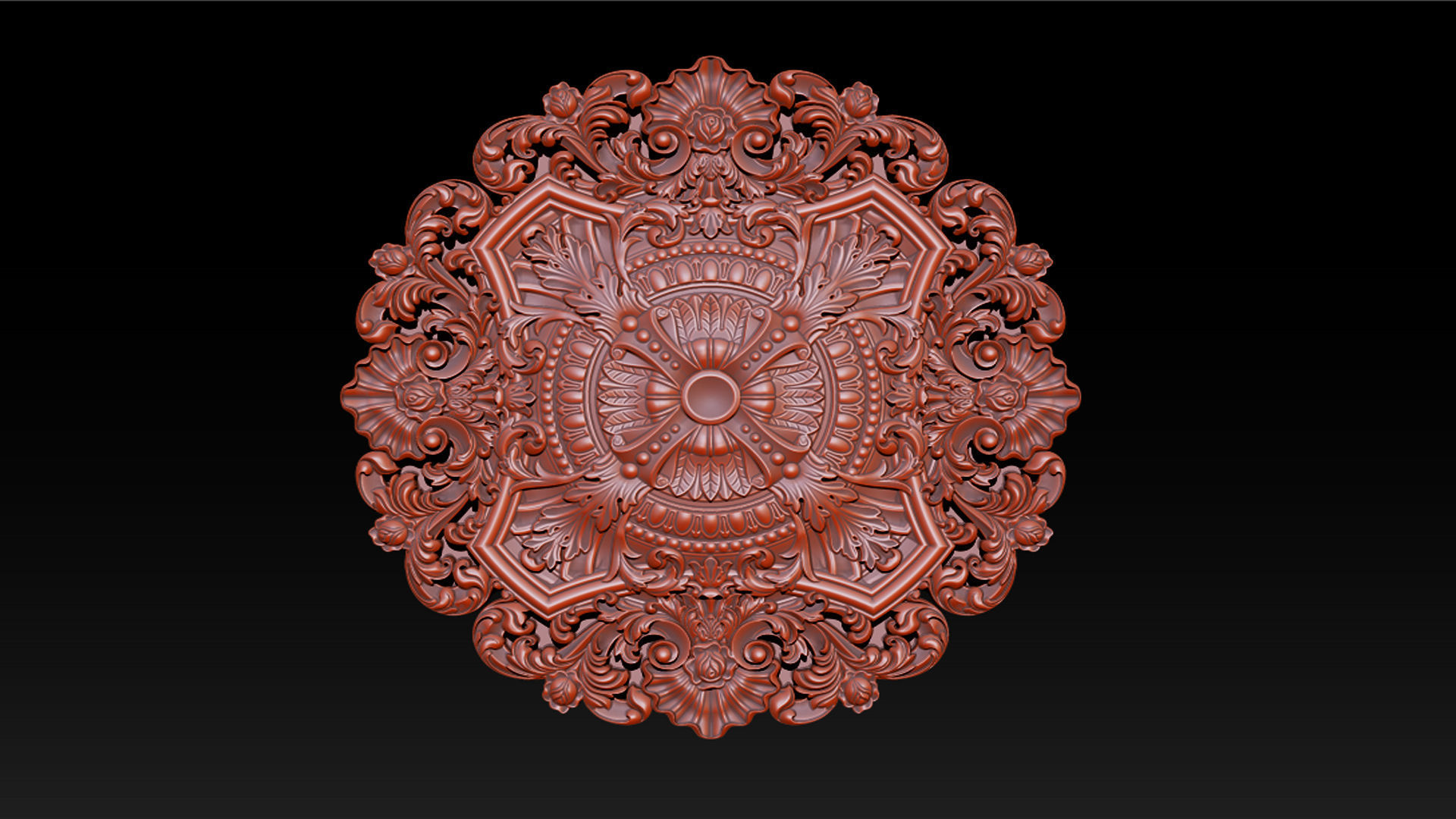 Decorative Ceiling Center - for CNC router 3D print model_1