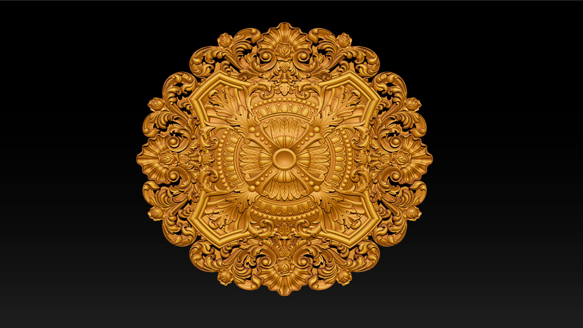 Decorative Ceiling Center - for CNC router 3D print model_5