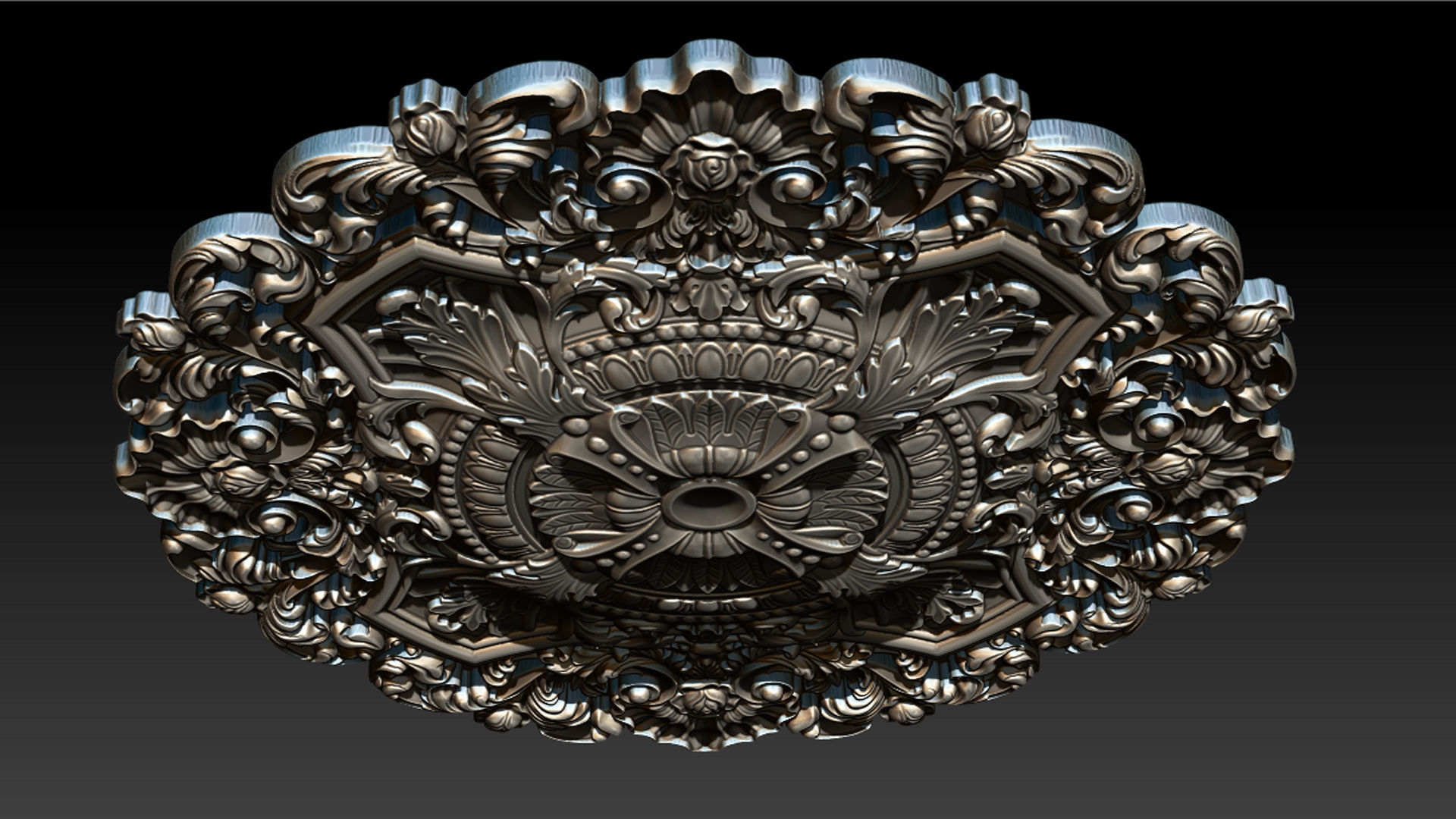 Decorative Ceiling Center - for CNC router 3D print model_17