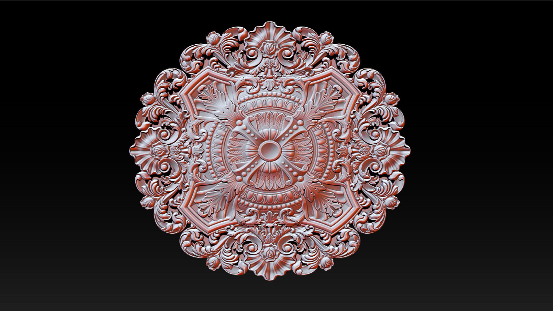 Decorative Ceiling Center - for CNC router 3D print model_18