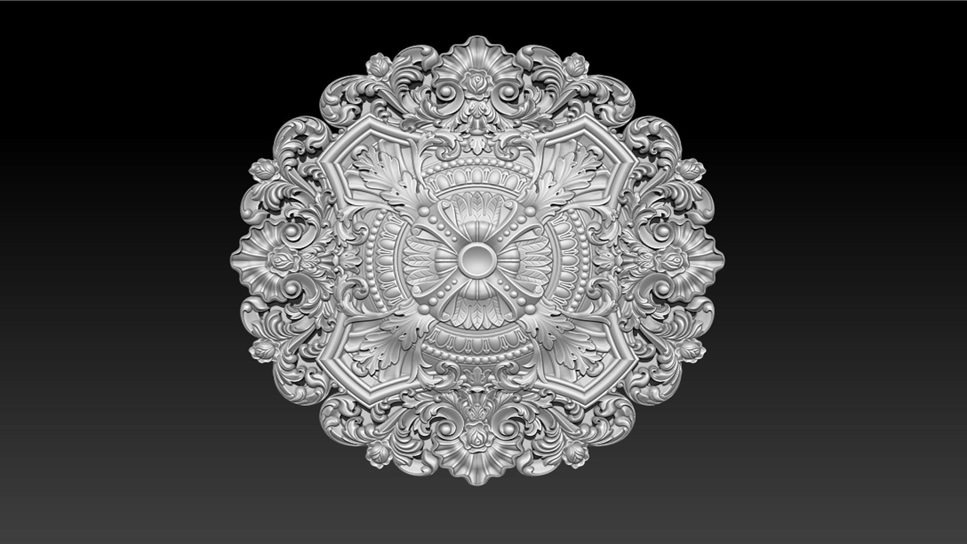 Decorative Ceiling Center - for CNC router 3D print model_11