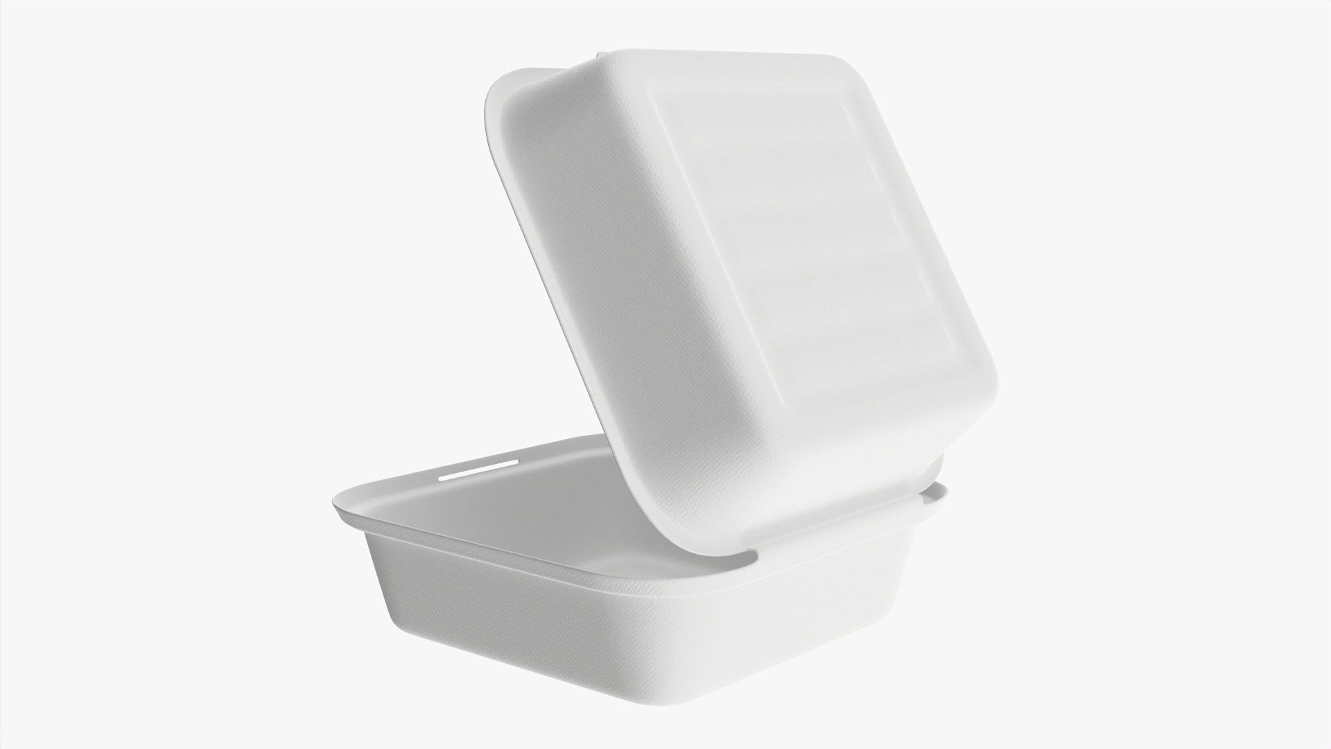 Take-away compostable container open 3D model_1