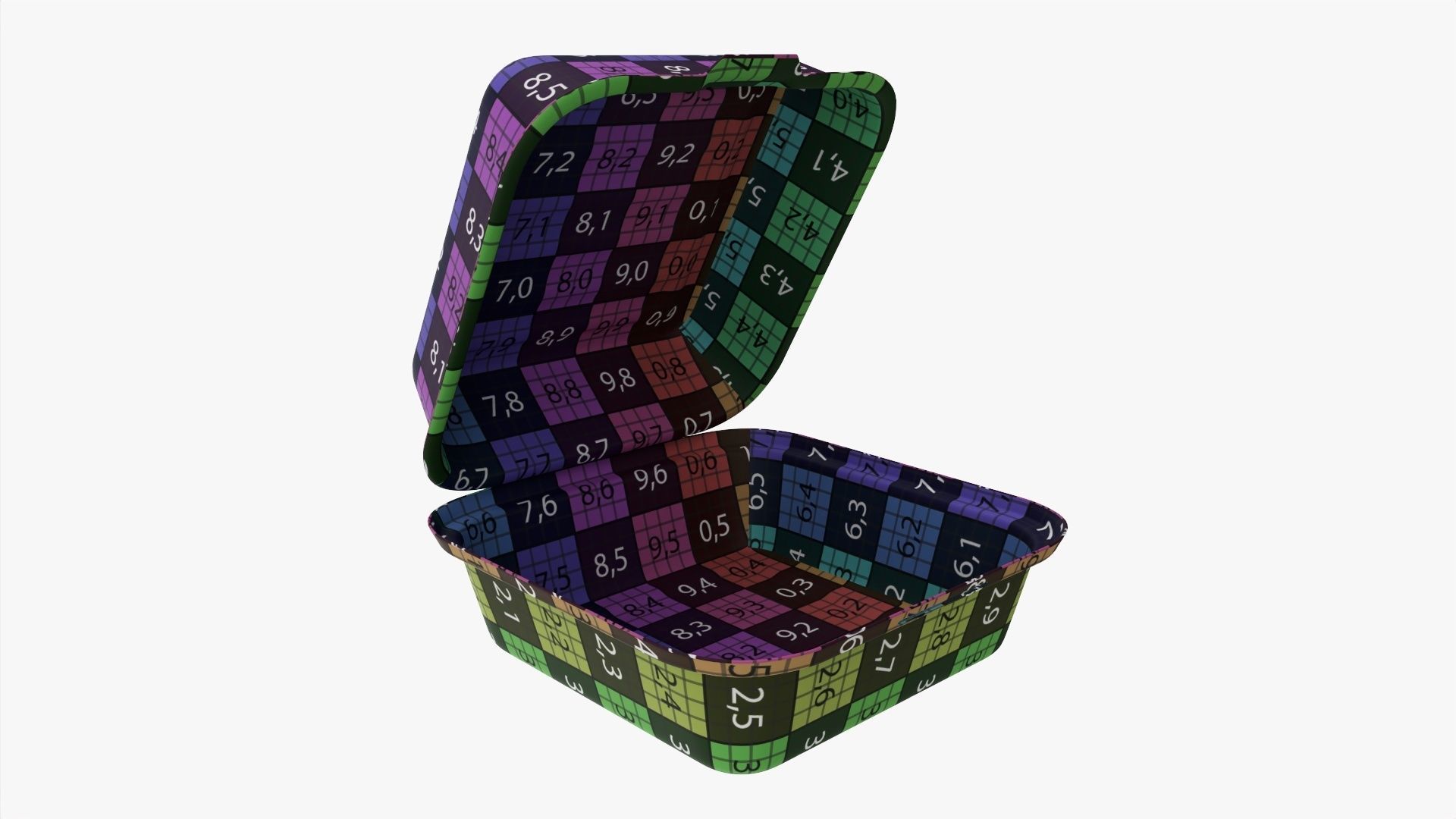 Take-away compostable container open 3D model_9