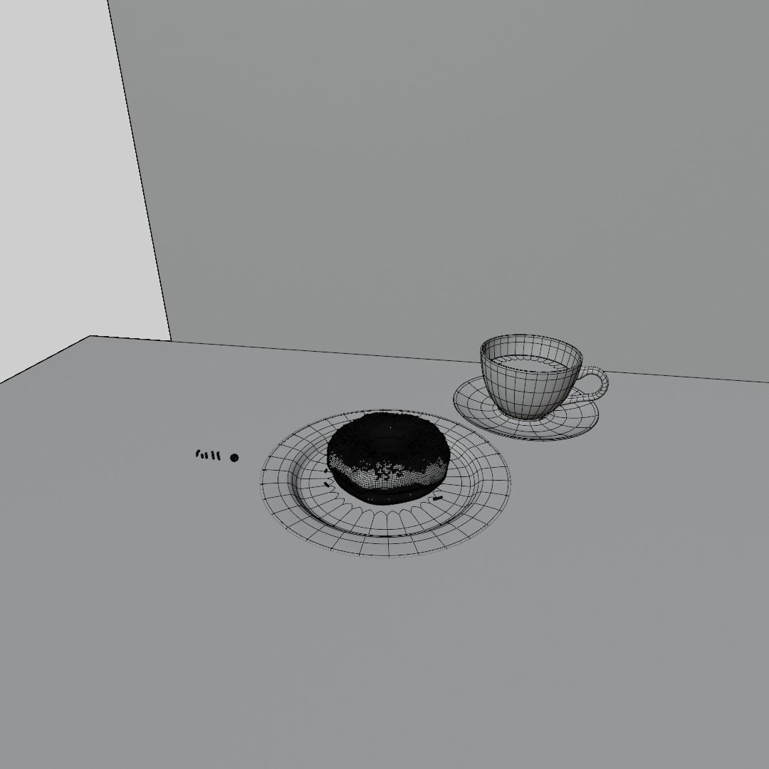 Donut and Coffee 3D model_5