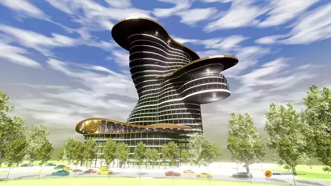 turning twisted bldg model