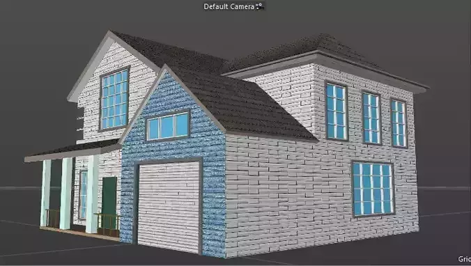 Low poly Cartoon House