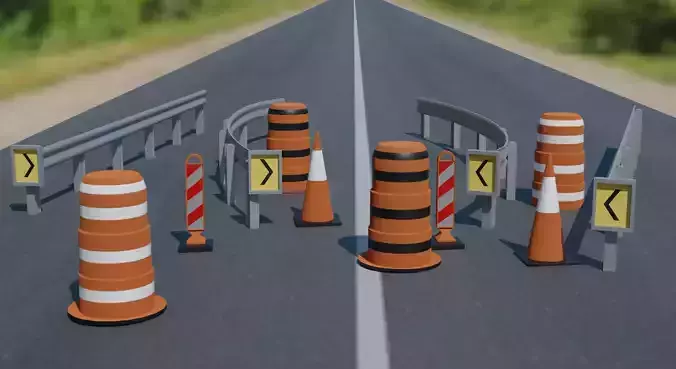 road barriers 3D model