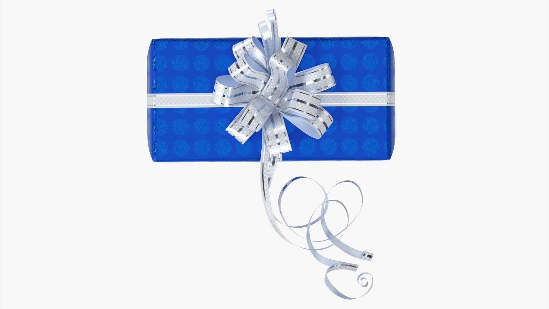 Gift box with bow ribbon 01 3D model_6