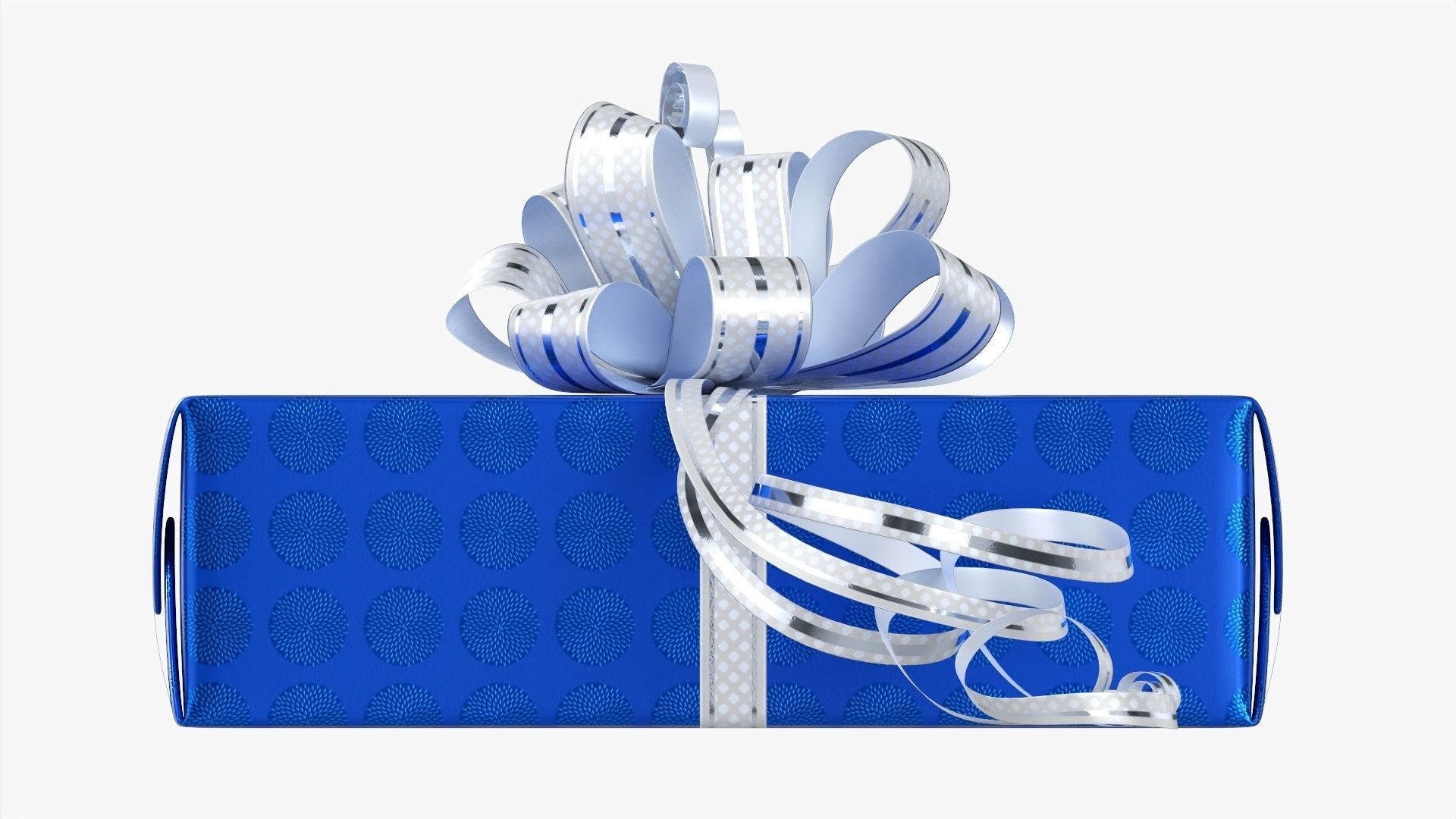 Gift box with bow ribbon 01 3D model_5