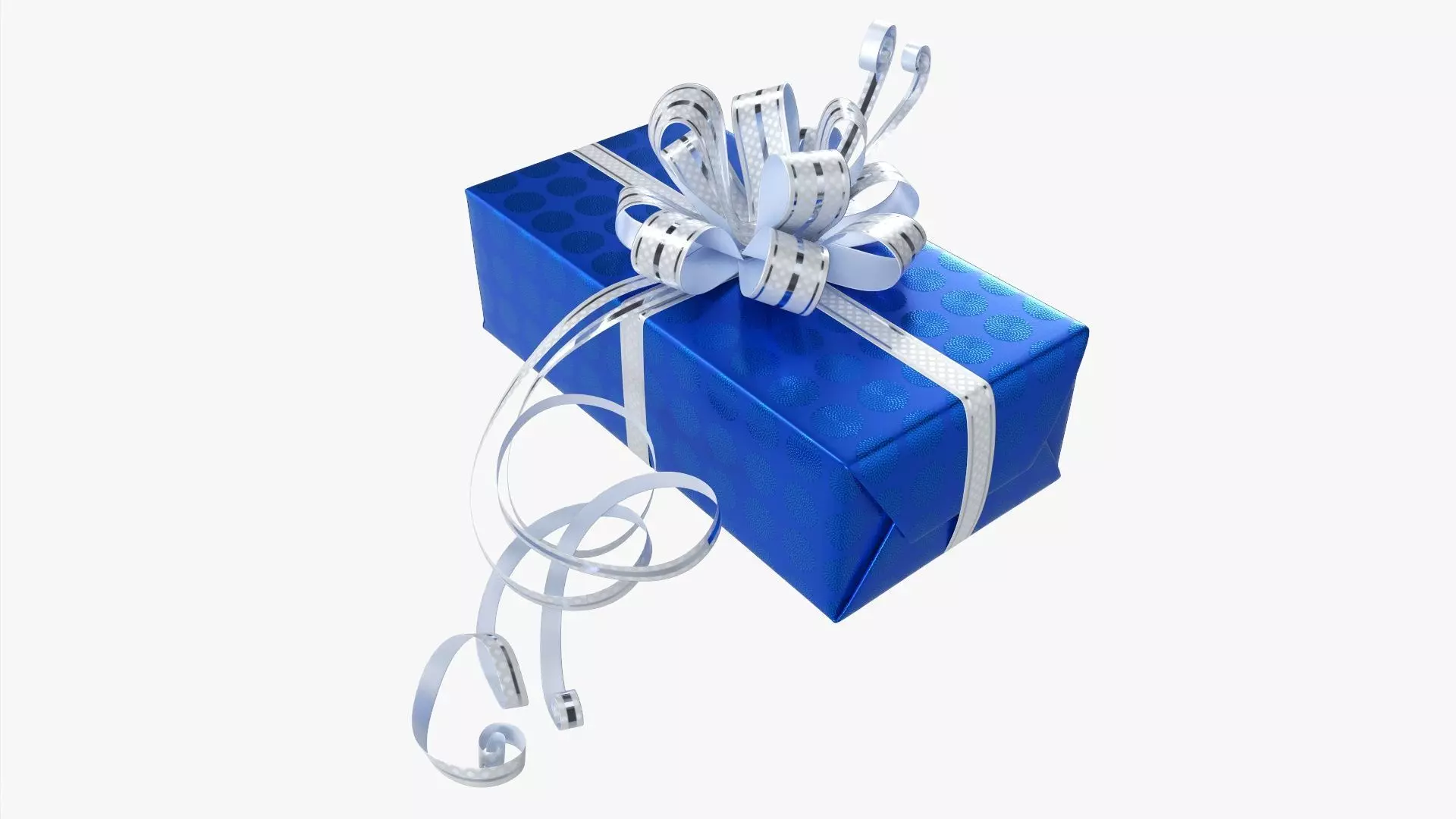 Gift box with bow ribbon 01 3D model_0