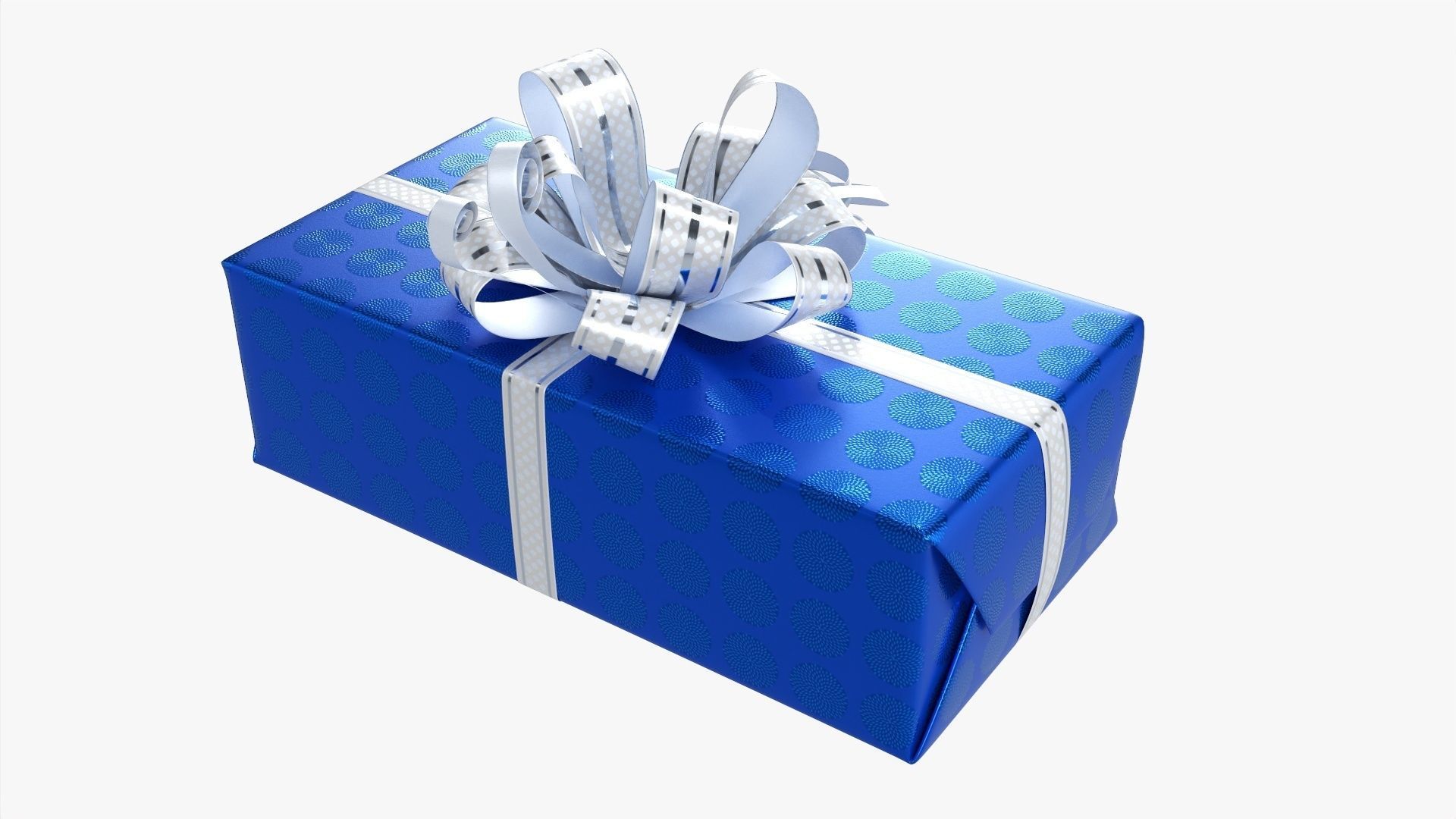 Gift box with bow ribbon 01 3D model_1