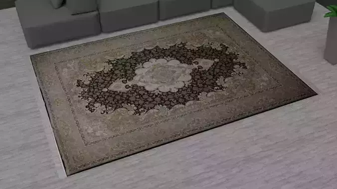 Carpet rug with ornate design