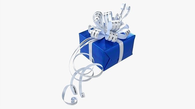 Gift box with bow ribbon 04 3D model