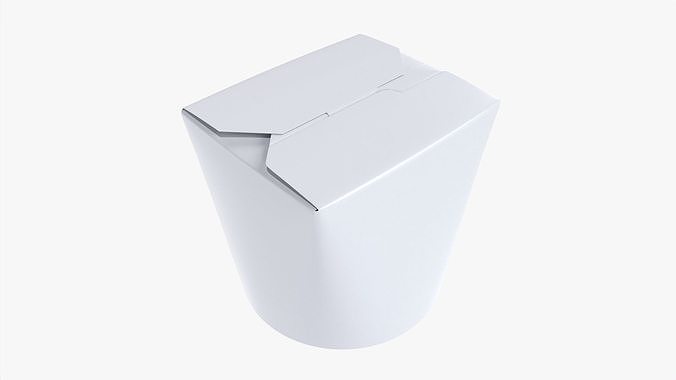 Take-away microwavable paper container closed 3D model