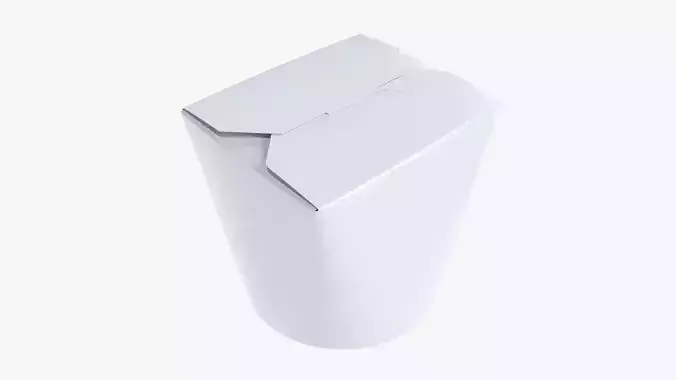 Take-away microwavable paper container closed 3D model