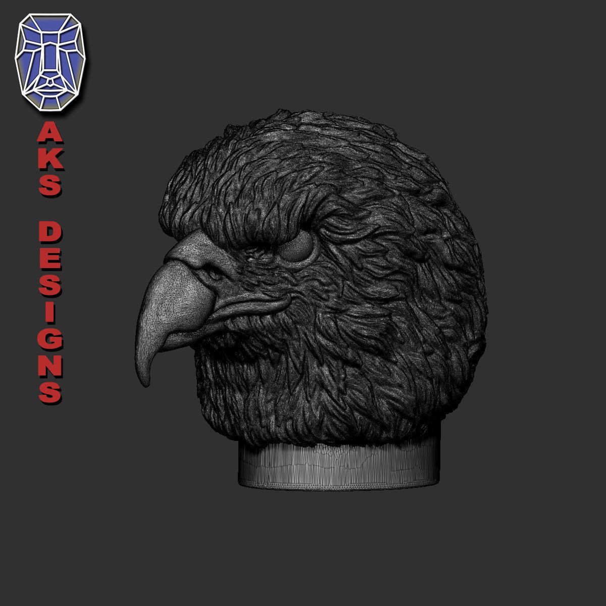 Eagle version 1 Penholder 3D print model_12