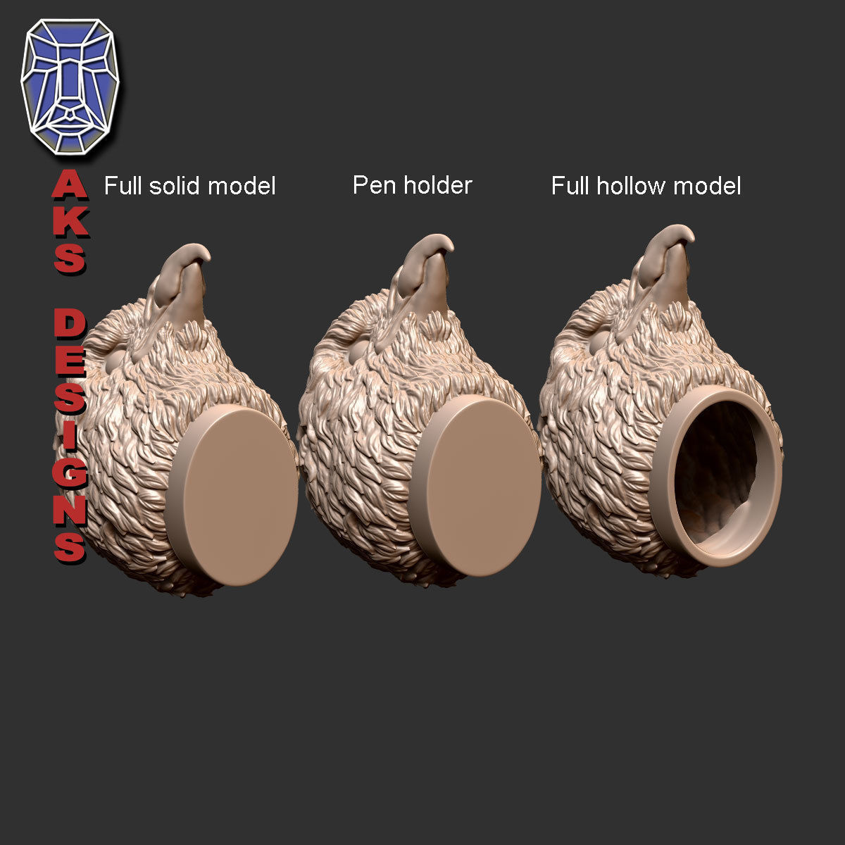 Eagle version 1 Penholder 3D print model_11