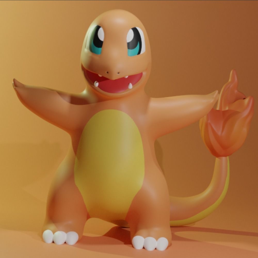 POKEMON 004 - CHARMANDER FREE Free 3D print model_4