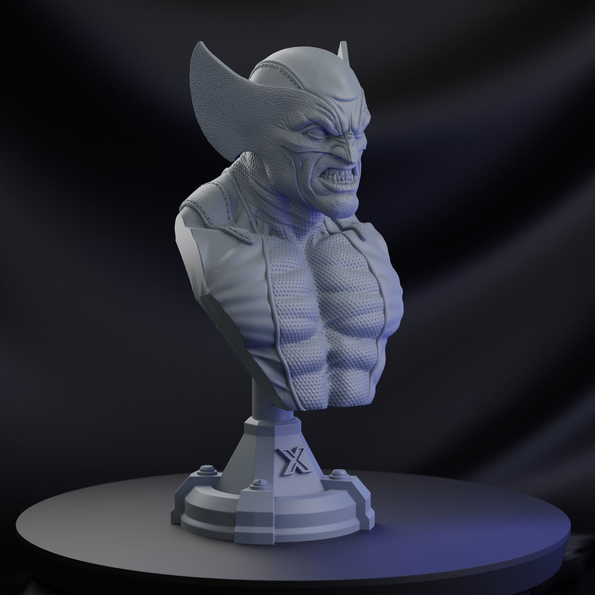 WOLVERINE X- MEN BUST 3D print model_6