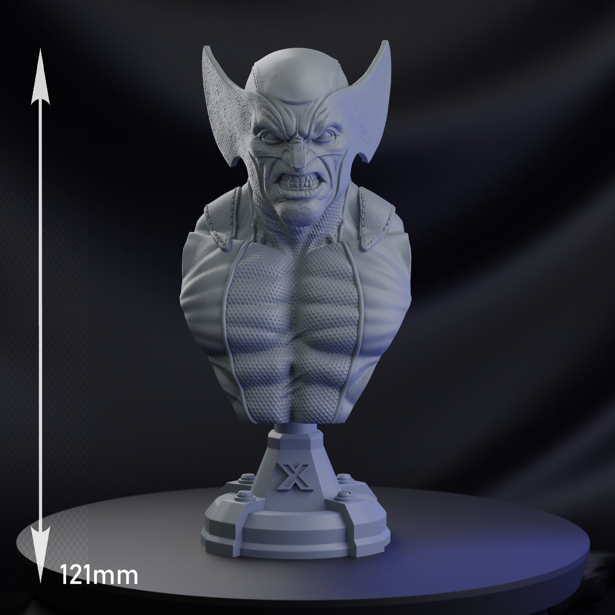 WOLVERINE X- MEN BUST 3D print model_5