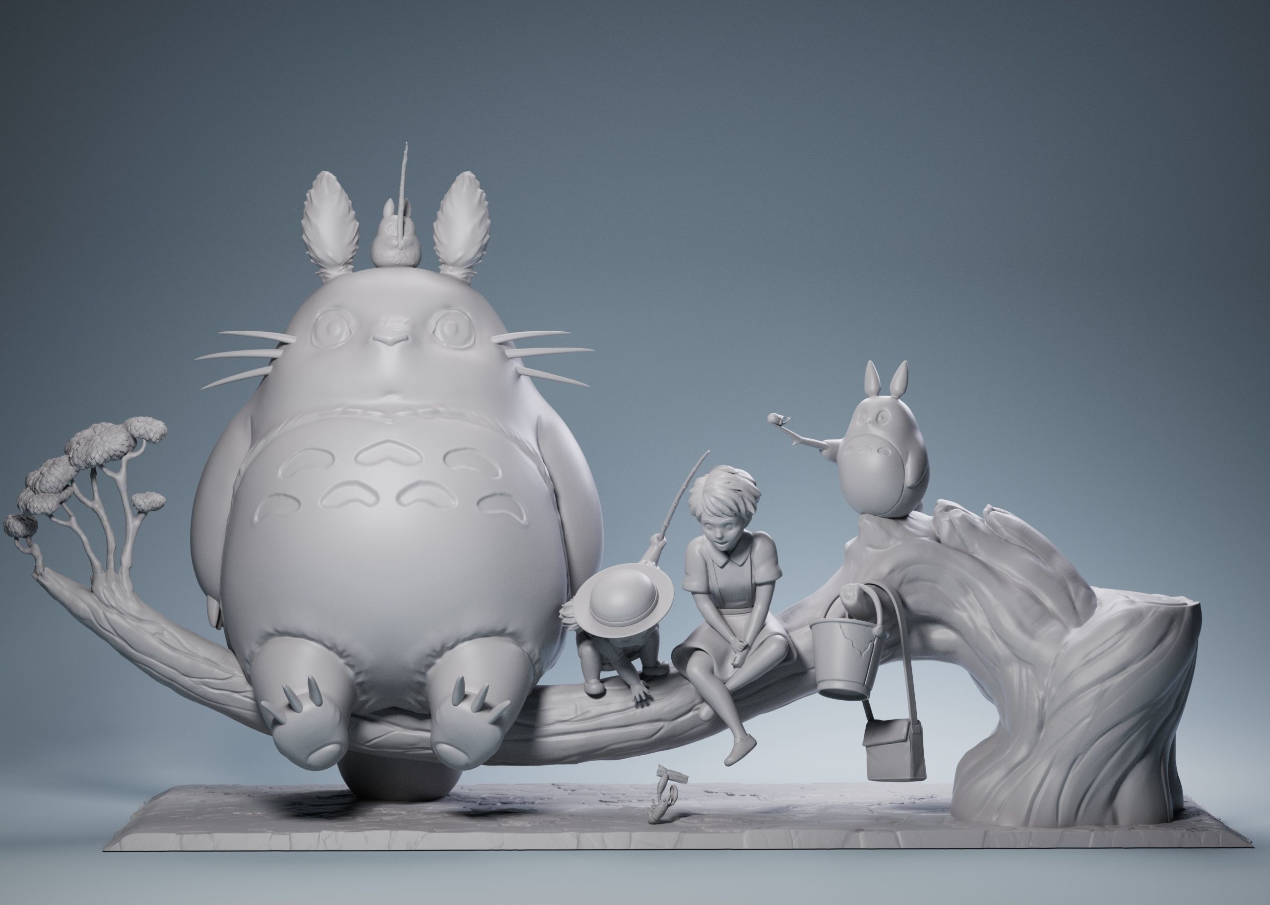 Totoro Fanart 3D print model_1