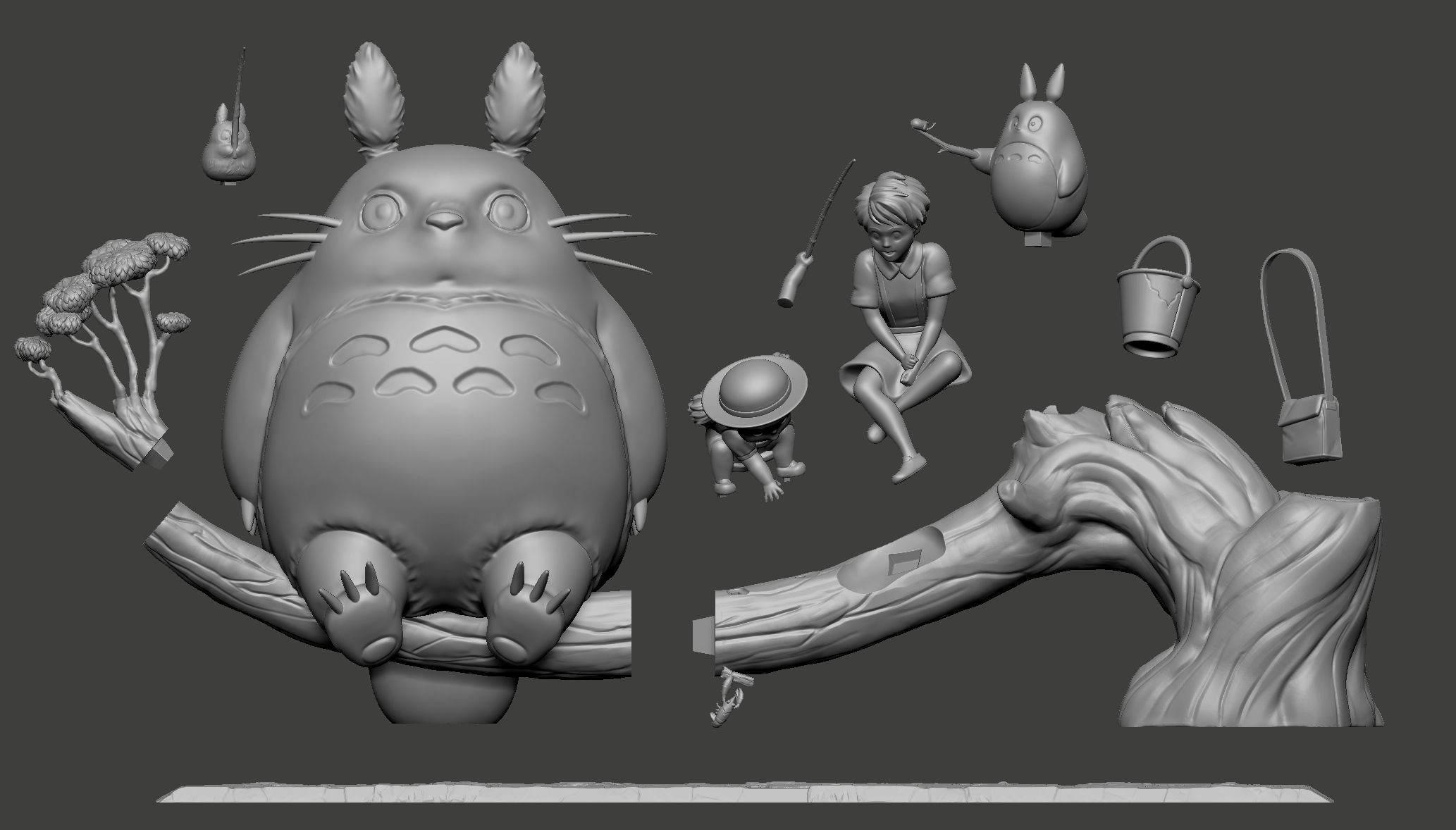 Totoro Fanart 3D print model_5