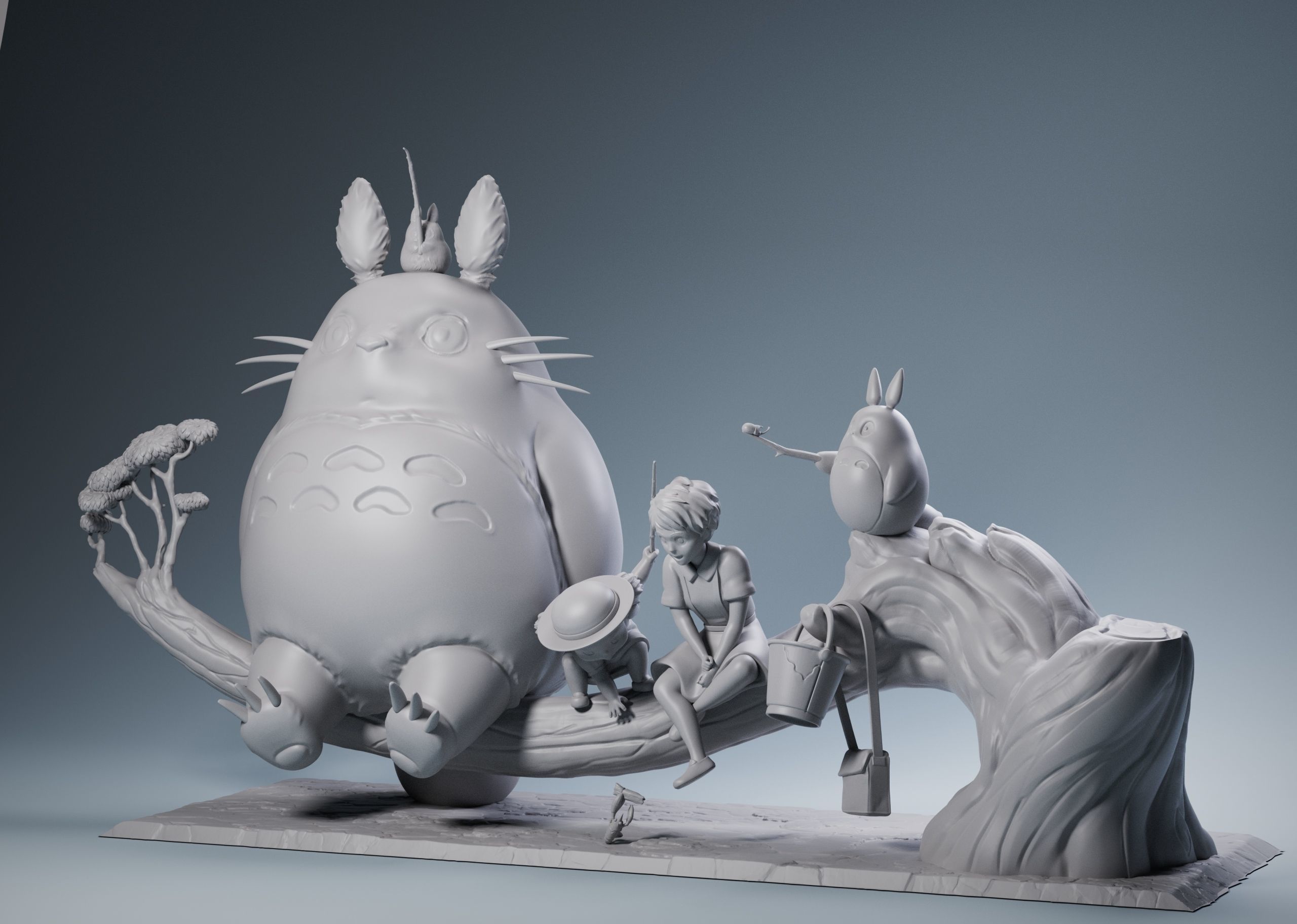 Totoro Fanart 3D print model_2