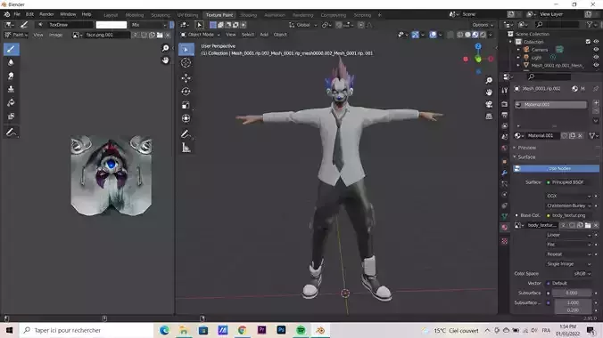 joker character being animated