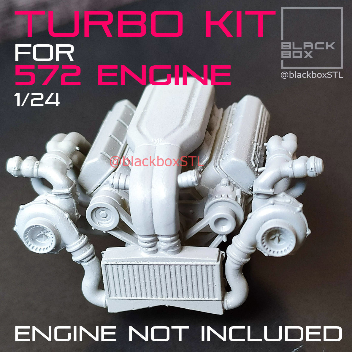 TWIN Turbo set for 572 ENGINE 1-24th 3D print model_3