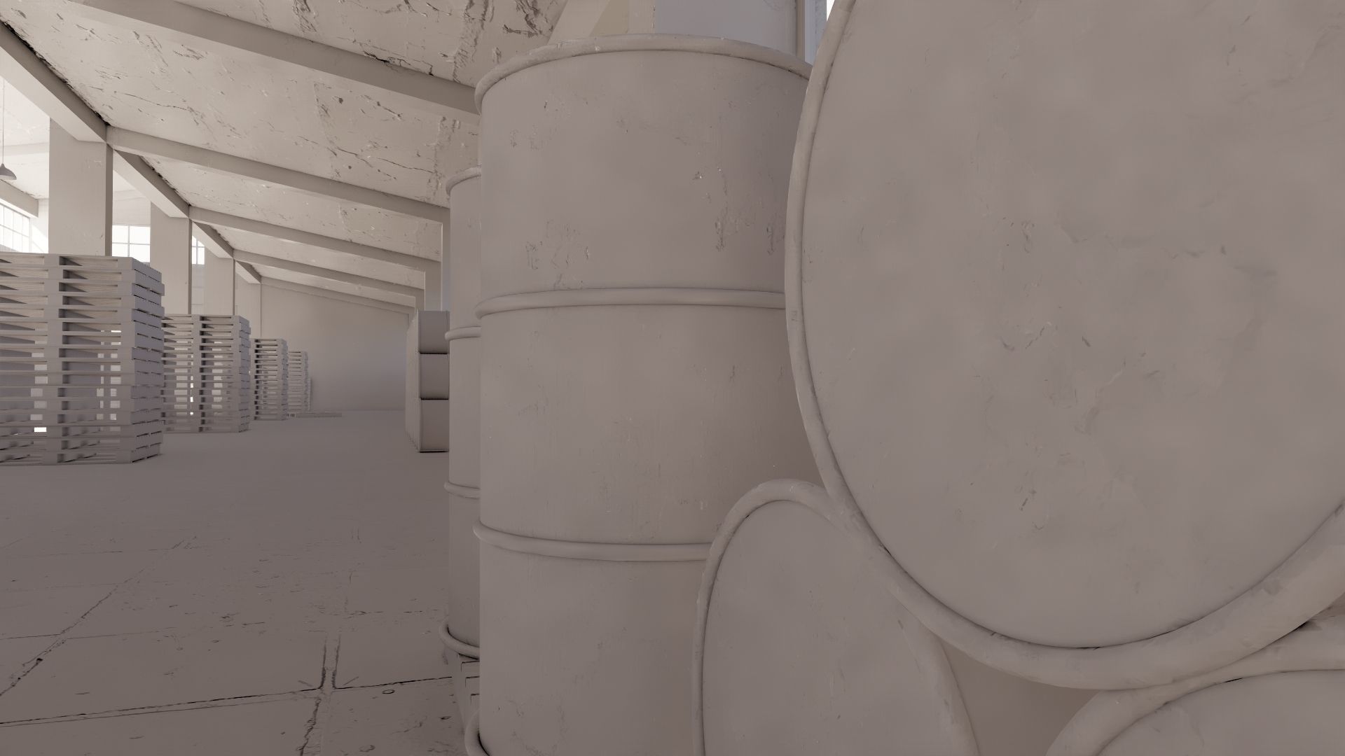 ABANDONED WAREHOUSE 3 Low-poly 3D model_45