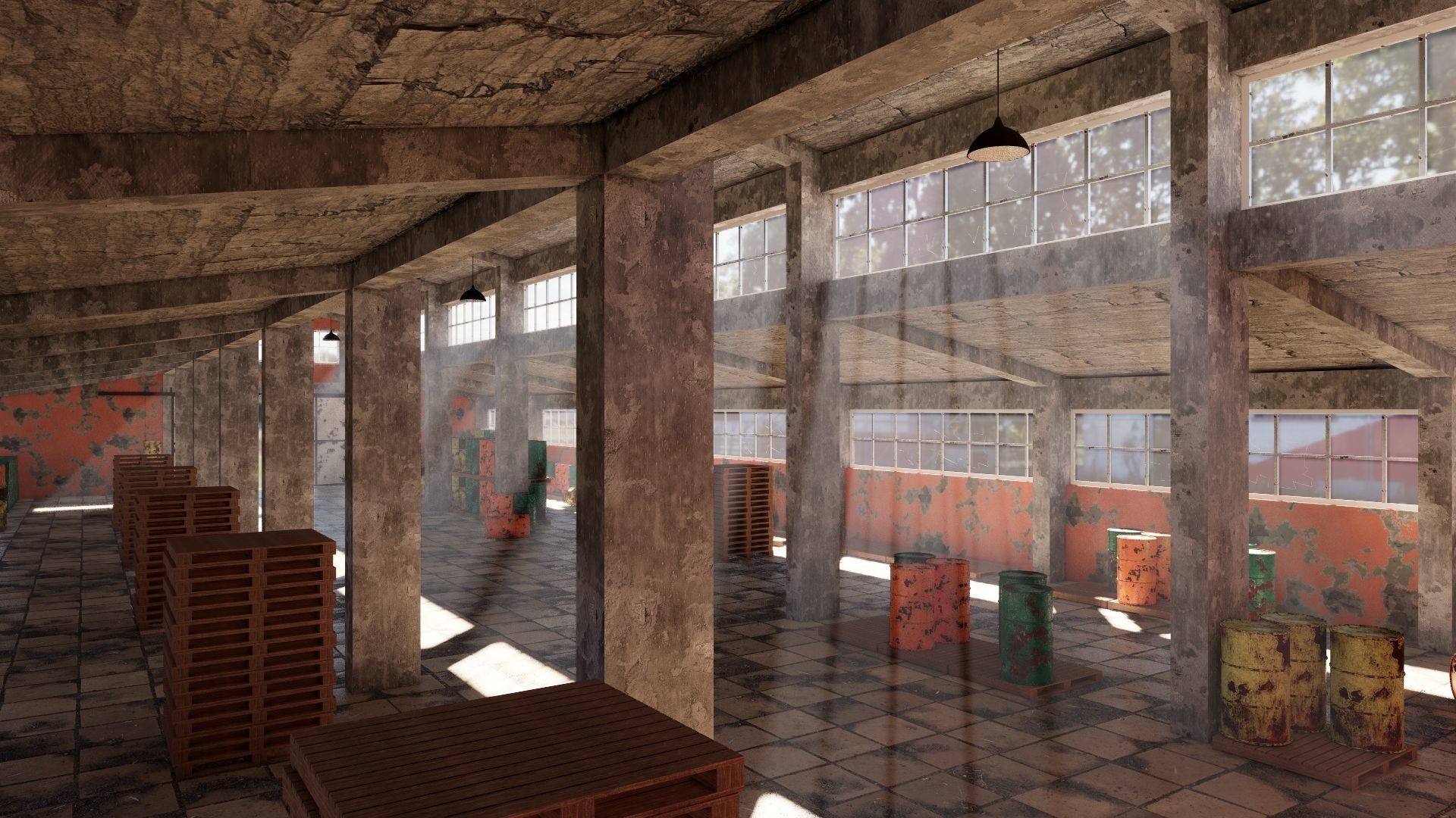 ABANDONED WAREHOUSE 3 Low-poly 3D model_2