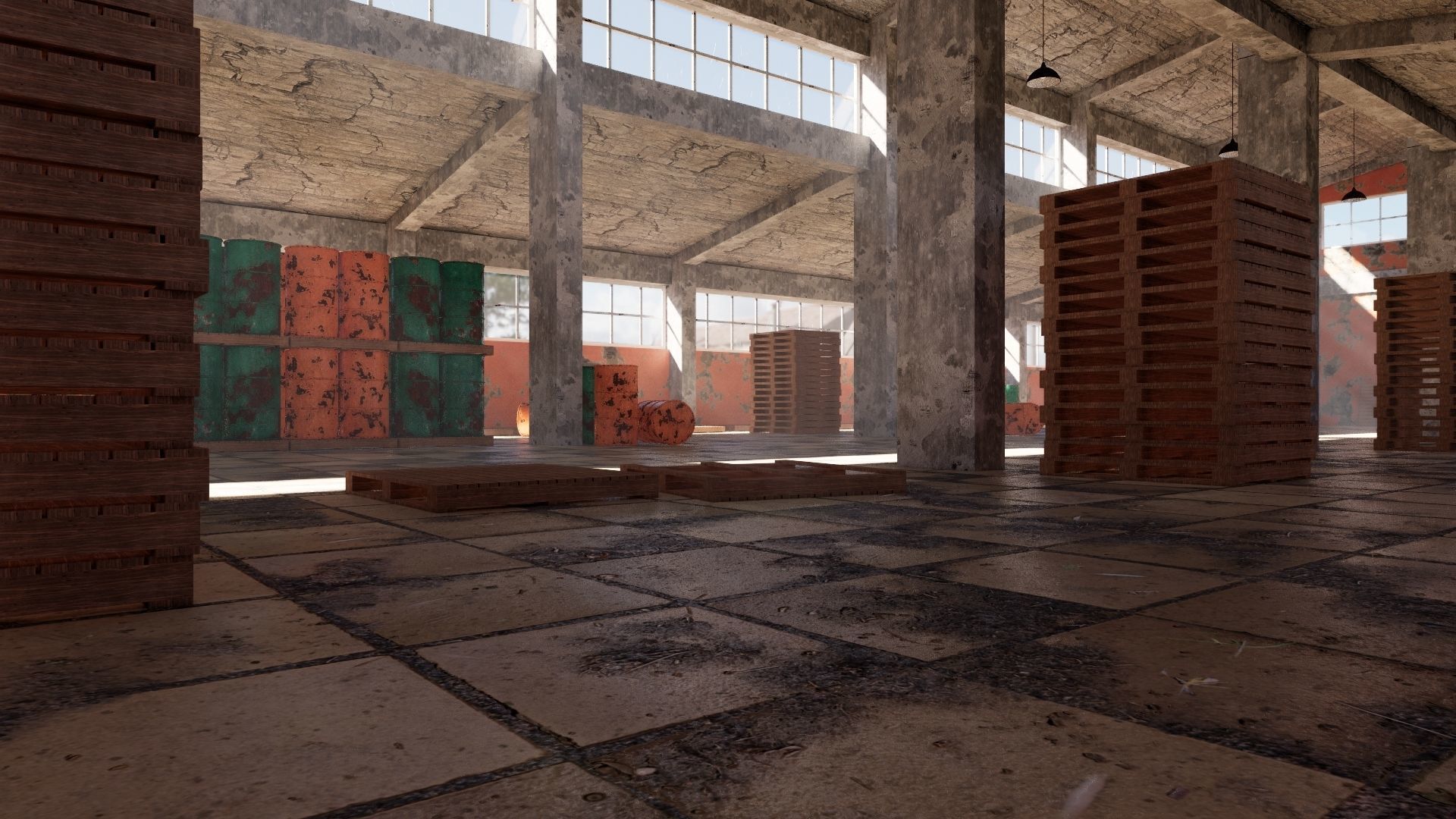 ABANDONED WAREHOUSE 3 Low-poly 3D model_27